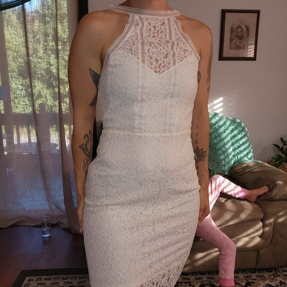 Express Lace Bodycon Sleeveless Dress Size 10 - Picture 4 of 8